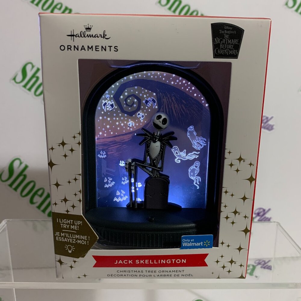 Hallmark Christmas Ornament 2022 Jack Skellington Light Up Nightmare Graveyard